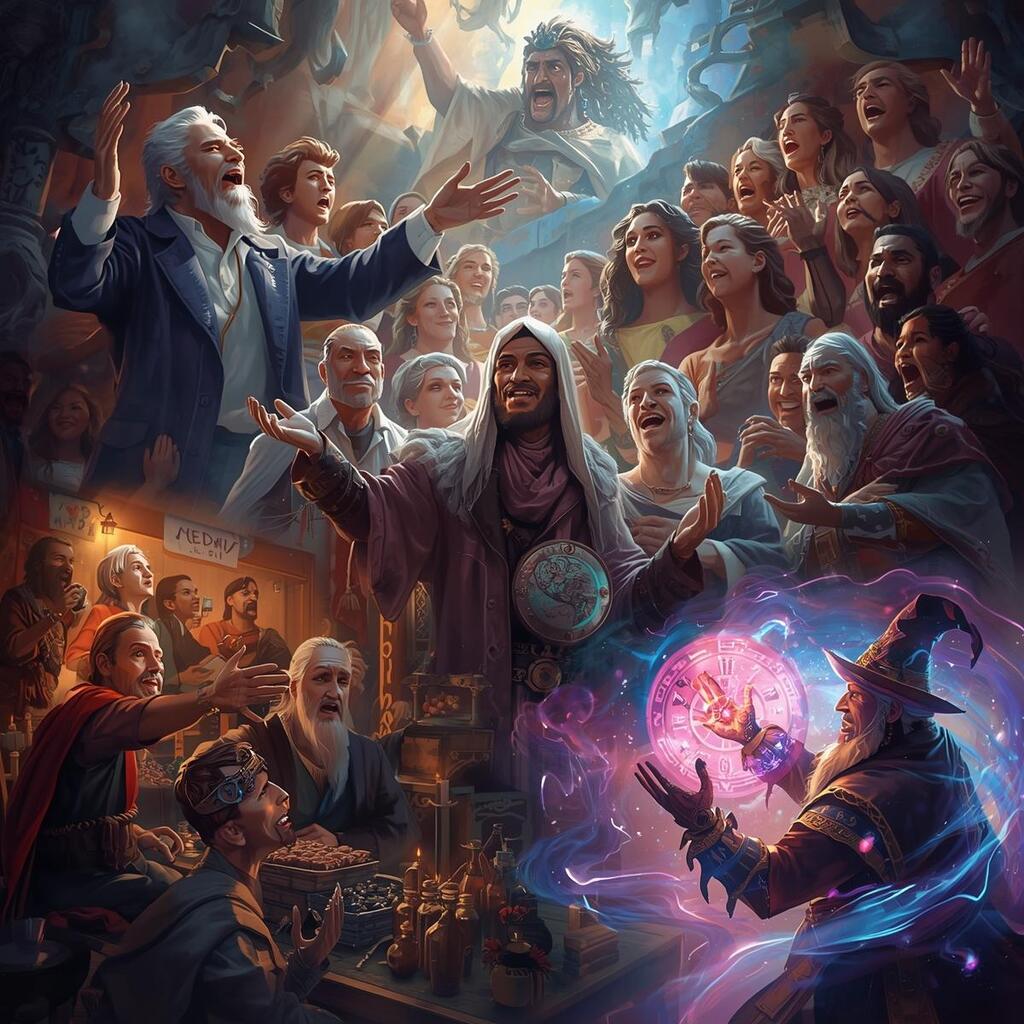 Collage oif people singing, preaching, and telling stories.